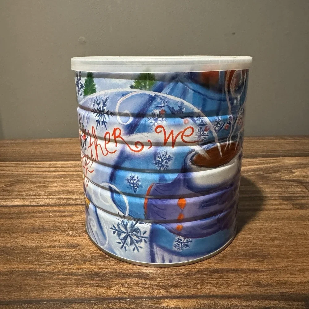 Vintage 2004 Maxwell House Winter Series Holiday Coffee Tin Canister Blue Lid